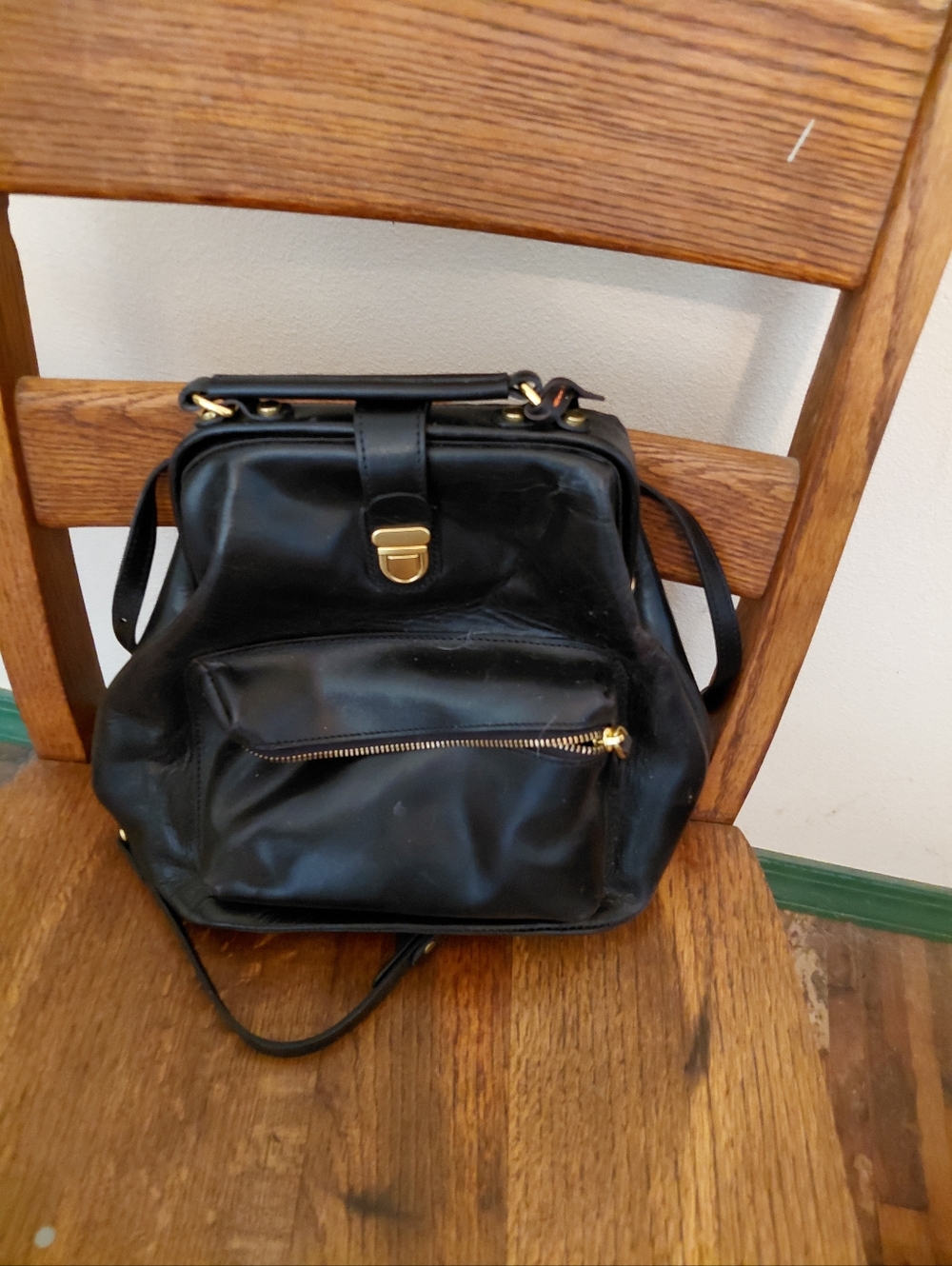 RARE NEW SUNDANCE BLACK LEATHER BACKPACK "MIDNIGHT"